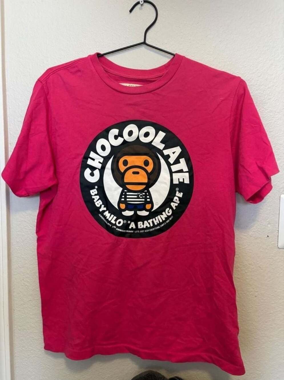 BAPE x Chocoolate Baby Milo 7th Anniversary T-Shirt Pink Medium
